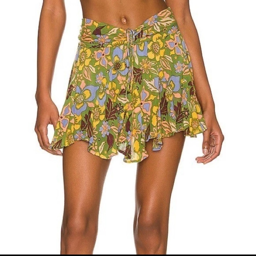 Free People Women’s Ellie Mini Skort in Ivy Combo Size L